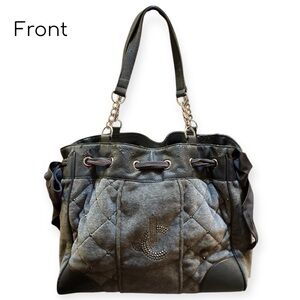 Juicy Couture Quilted Velour Daydreamer Tote Rhinestone JC Bling Y2K Rare